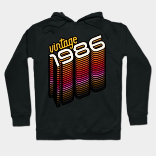 Vintage Made in 1986 ))(( Retro Birthday Year Gift Hoodie